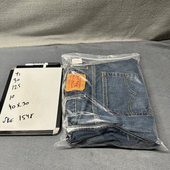 Levi's 569 Jeans Mens 40x30 (41x30 Actual) Loose Straight Blue Denim - Picture 9 of 9